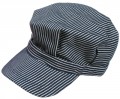 Boys Striped Engineer Hat (Blue)
